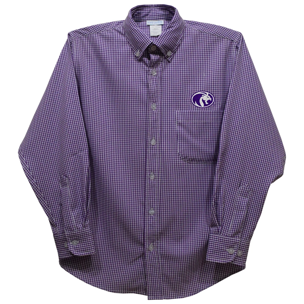 Toddler Vive La Fete Purple North Alabama Lions Gingham Button-Down Long Sleeve Shirt