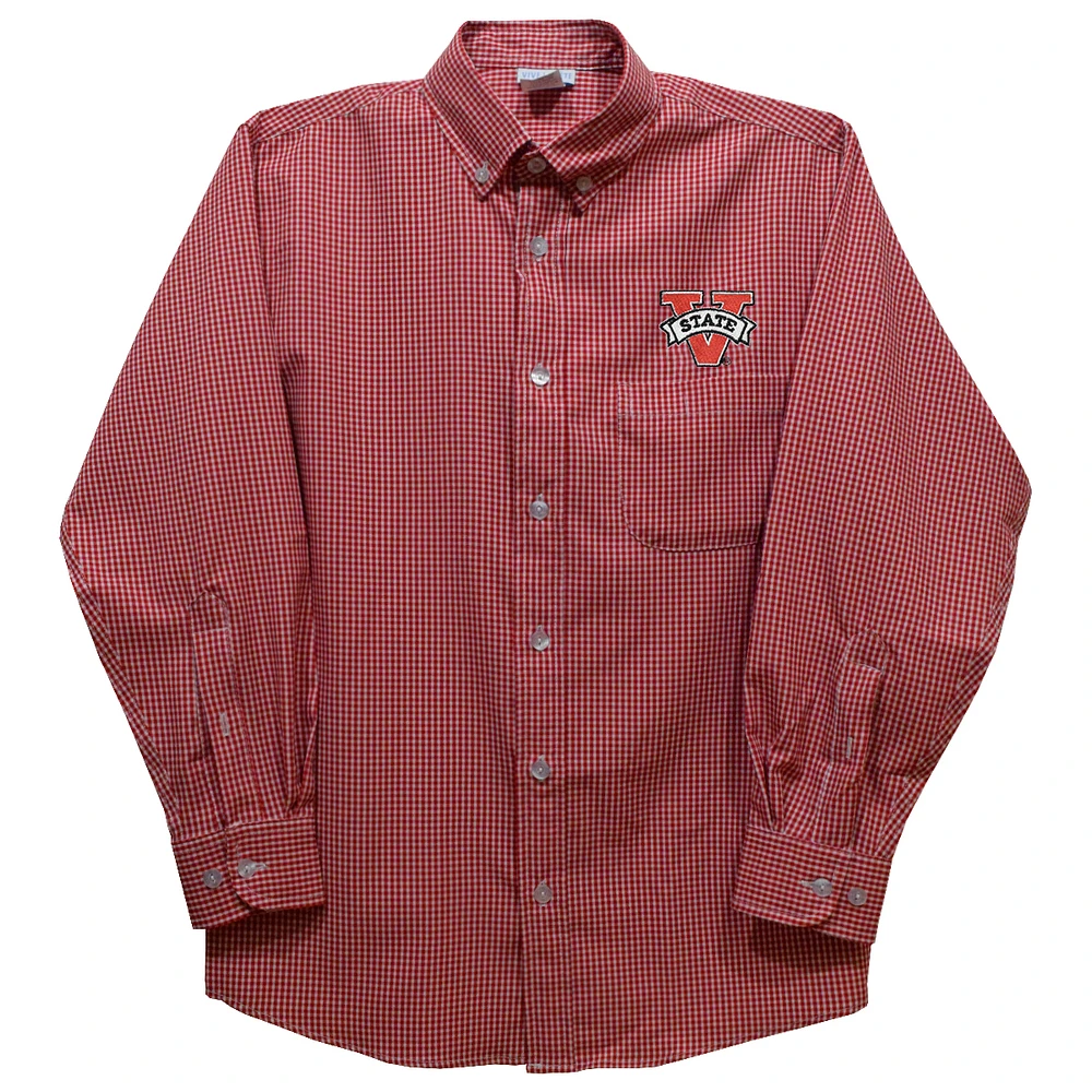 Toddler Vive La Fete Red Valdosta State Blazers Gingham Button-Down Long Sleeve Shirt