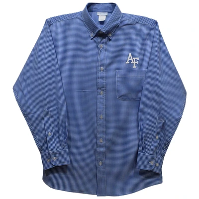 Youth Vive La Fete Royal Air Force Falcons Gingham Button-Down Long Sleeve Shirt