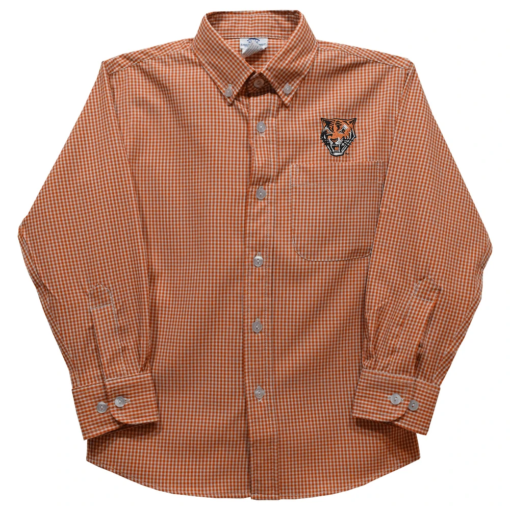 Youth Vive La Fete Orange Buffalo State Bengals Gingham Button-Down Long Sleeve Shirt