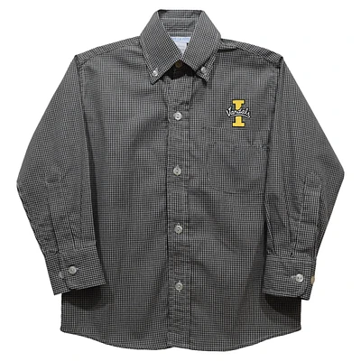 Youth Vive La Fete Black Idaho Vandals Gingham Button-Down Long Sleeve Shirt