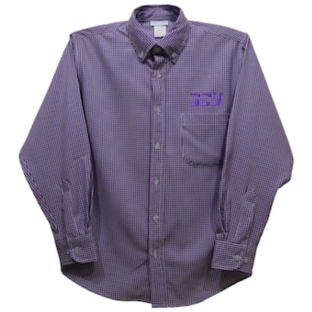 Youth Vive La Fete Purple Grand Canyon Antelopes Gingham Button-Down Long Sleeve Shirt
