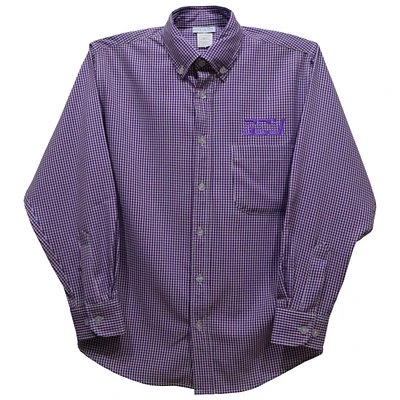 Youth Vive La Fete Purple Grand Canyon Antelopes Gingham Button-Down Long Sleeve Shirt