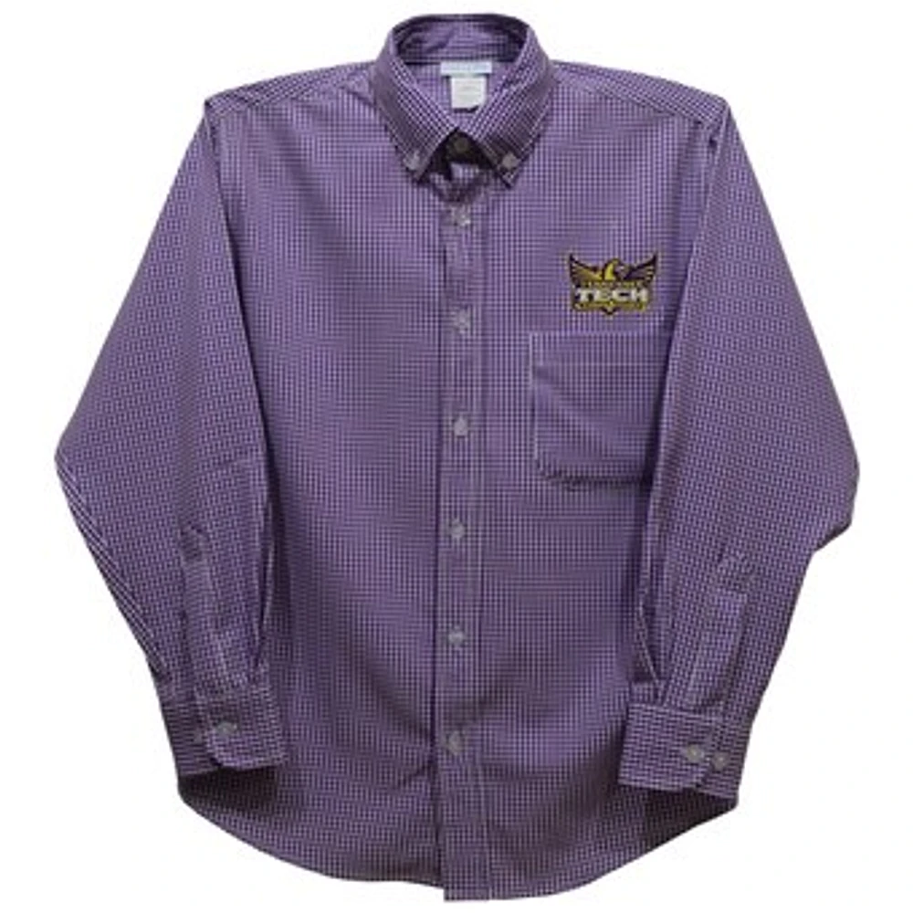 Youth Vive La Fete Purple Tennessee Tech Golden Eagles Gingham Button-Down Long Sleeve Shirt
