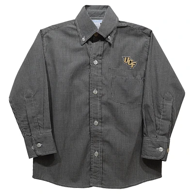 Youth Vive La Fete Black UCF Knights Gingham Button-Down Long Sleeve Shirt