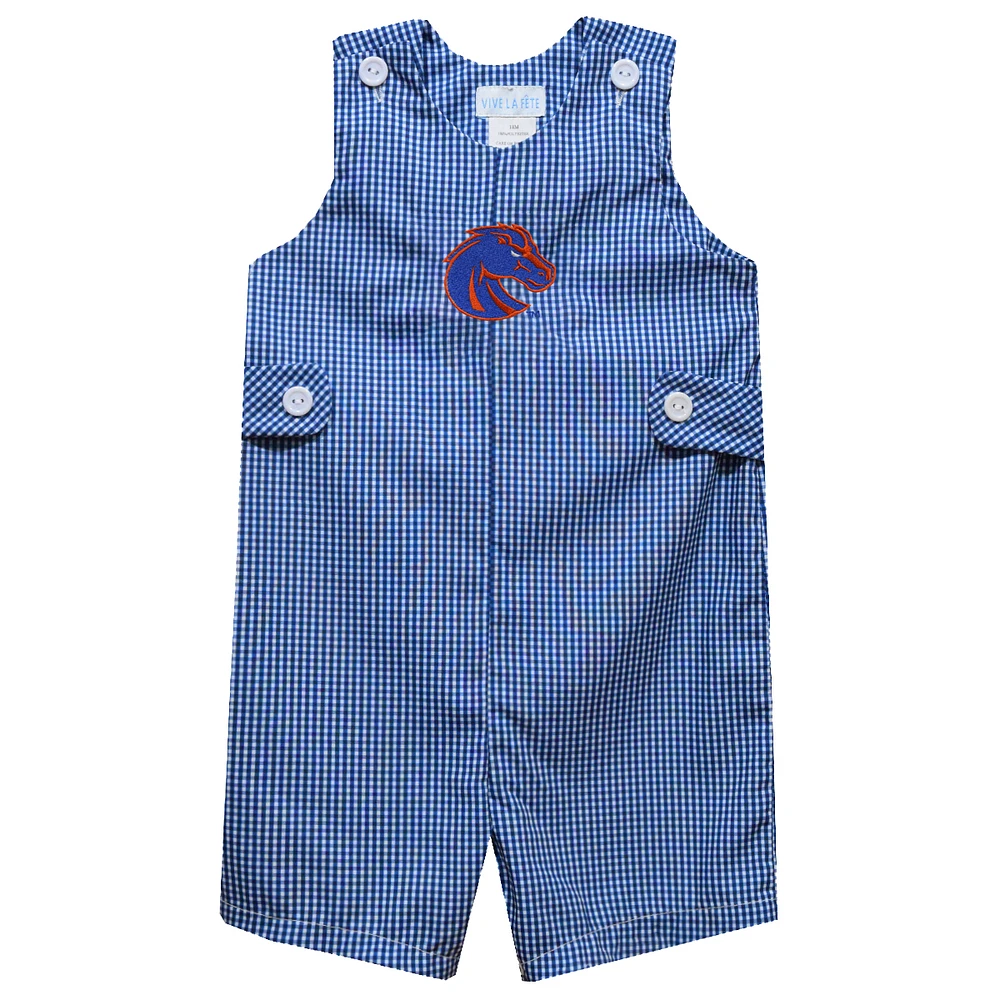 Infant Vive La Fete Royal Boise State Broncos Gingham Jon Romper