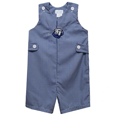 Infant Vive La Fete Navy Citadel Bulldogs Gingham Jon Romper