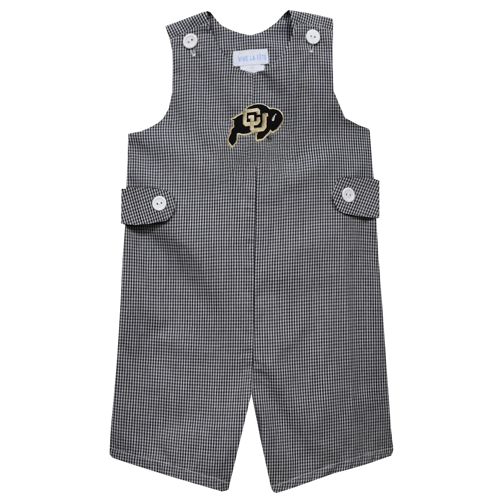 Infant Vive La Fete Black Colorado Buffaloes Gingham Jon Romper