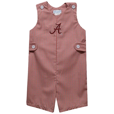 Infant Vive La Fete Crimson Alabama Tide Gingham Jon Romper