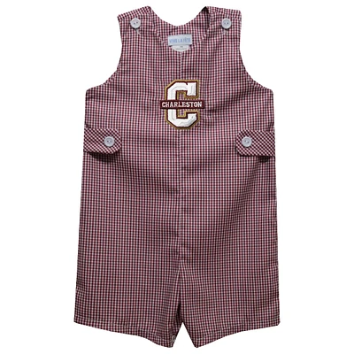 Infant Vive La Fete Maroon Charleston Cougars Gingham Jon Romper