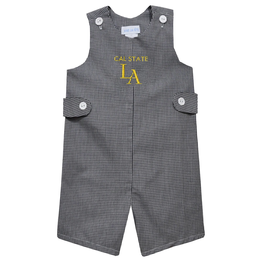 Infant Vive La Fete Black Cal State L.A. Golden Eagles Gingham Jon Romper
