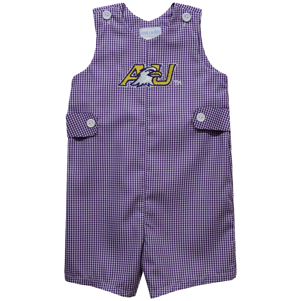 Infant Vive La Fete Purple Ashland Eagles Gingham Jon Romper