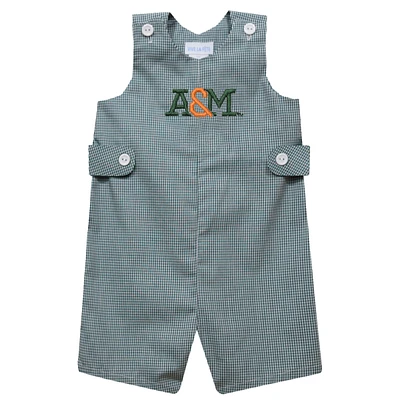 Infant Vive La Fete Green Florida A&M Rattlers Gingham Jon Romper