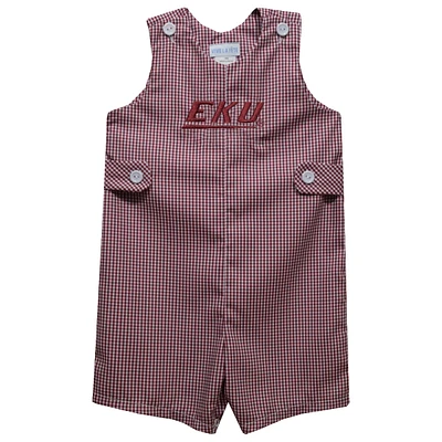 Infant Vive La Fete Maroon Eastern Kentucky Colonels Gingham Jon Romper