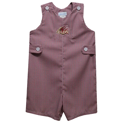 Infant Vive La Fete Maroon Elon Phoenix Gingham Jon Romper
