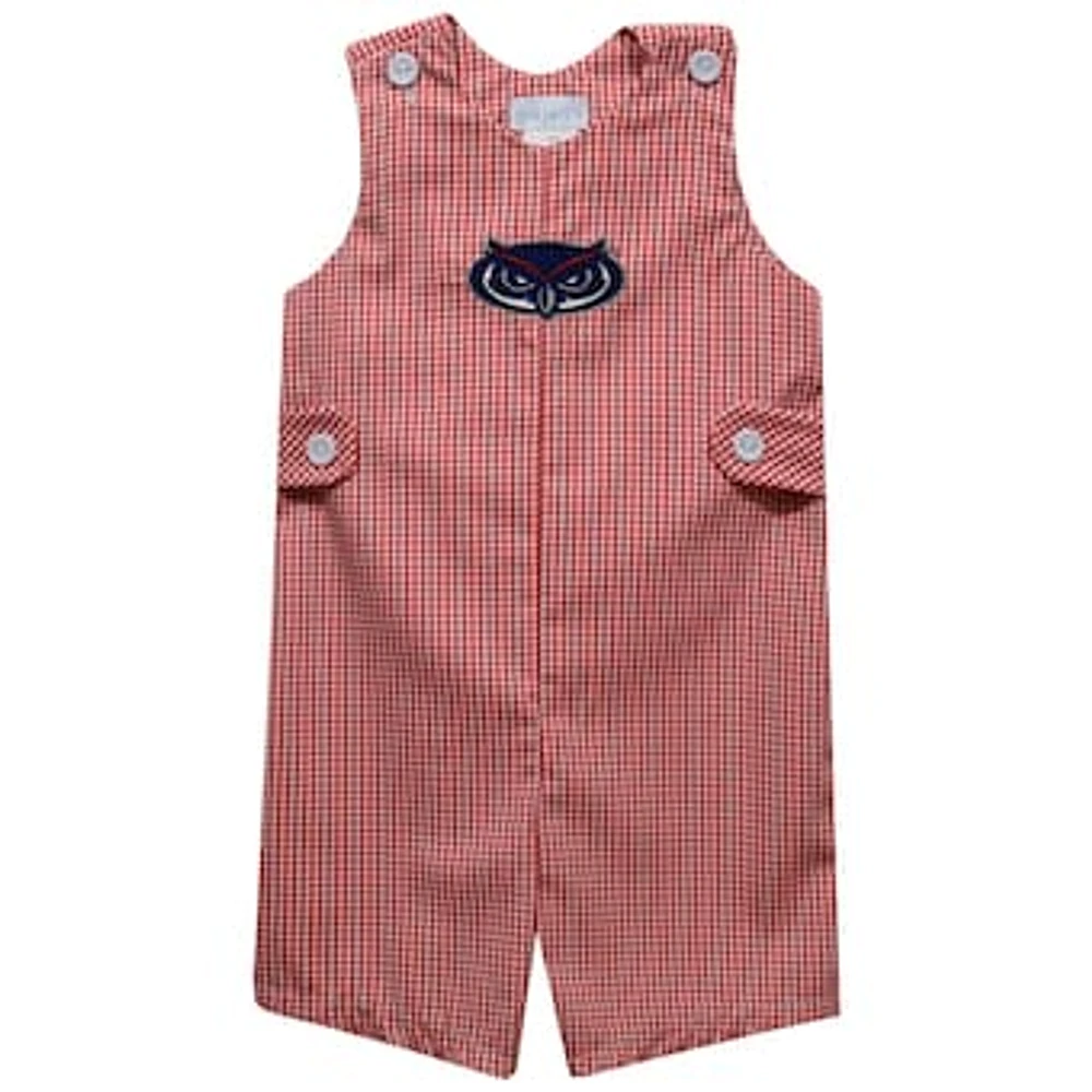 Infant Vive La Fete Red Florida Atlantic Owls Gingham Jon Romper