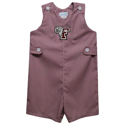Infant Vive La Fete Maroon Fordham Rams Gingham Jon Romper