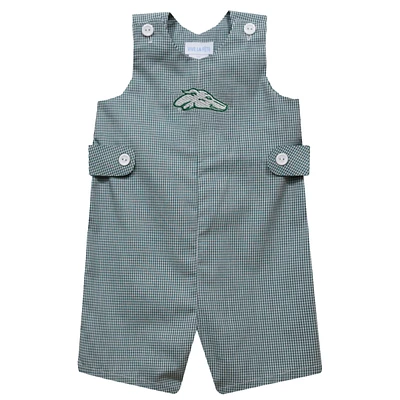 Infant Vive La Fete Green Eastern New Mexico Greyhounds Gingham Jon Romper