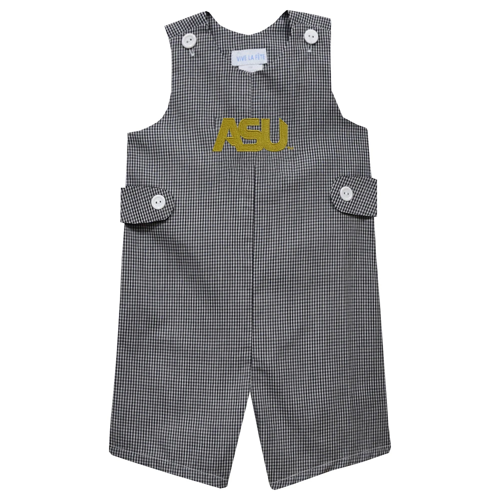 Infant Vive La Fete Black Alabama State Hornets Gingham Jon Romper