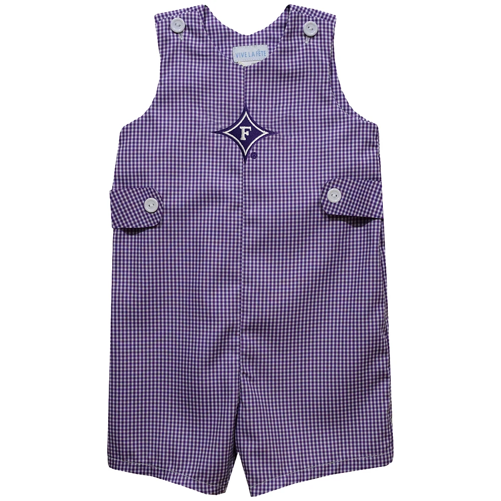 Infant Vive La Fete Purple Furman Paladins Gingham Jon Romper