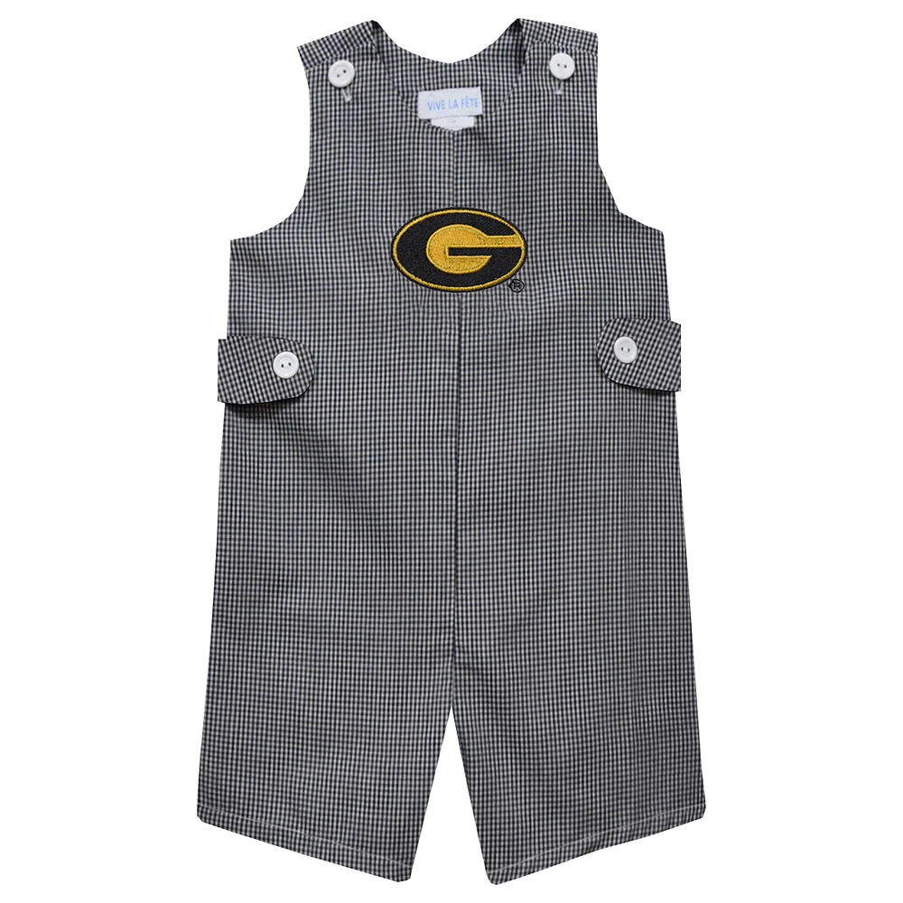 Infant Vive La Fete Black Grambling Tigers Gingham Jon Romper
