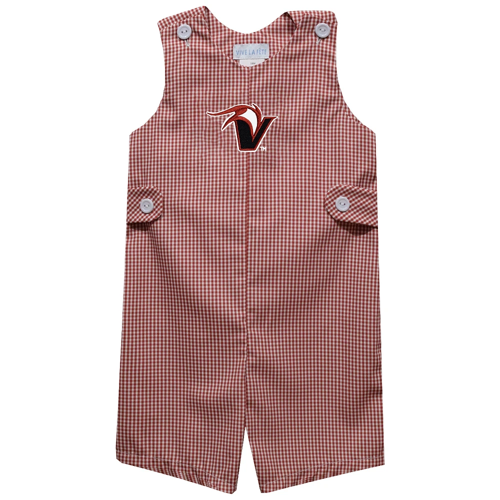 Infant Vive La Fete Red Hawaii Hilo Vulcans Gingham Jon Romper