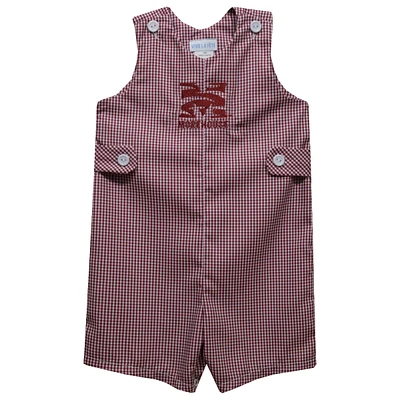 Infant Vive La Fete Maroon Morehouse Tigers Gingham Jon Romper