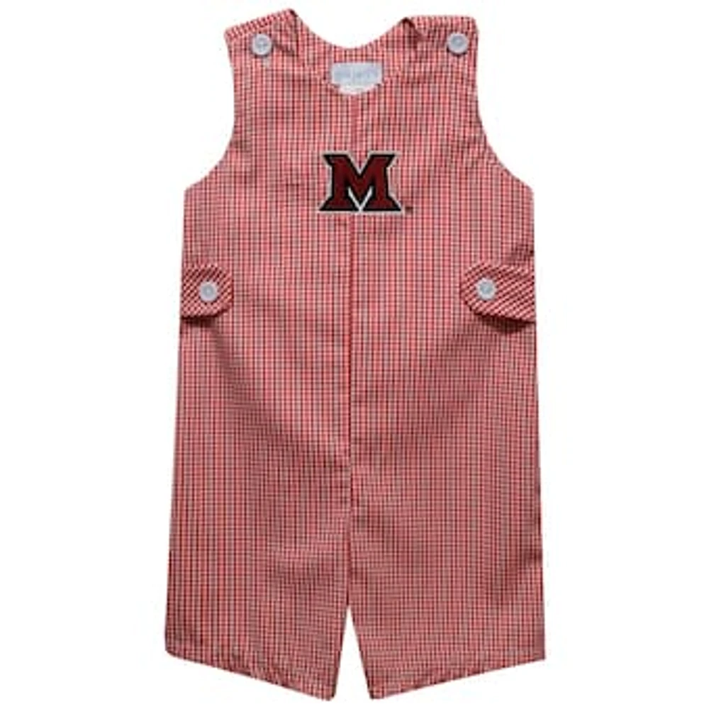 Infant Vive La Fete Red Miami University RedHawks Gingham Jon Romper