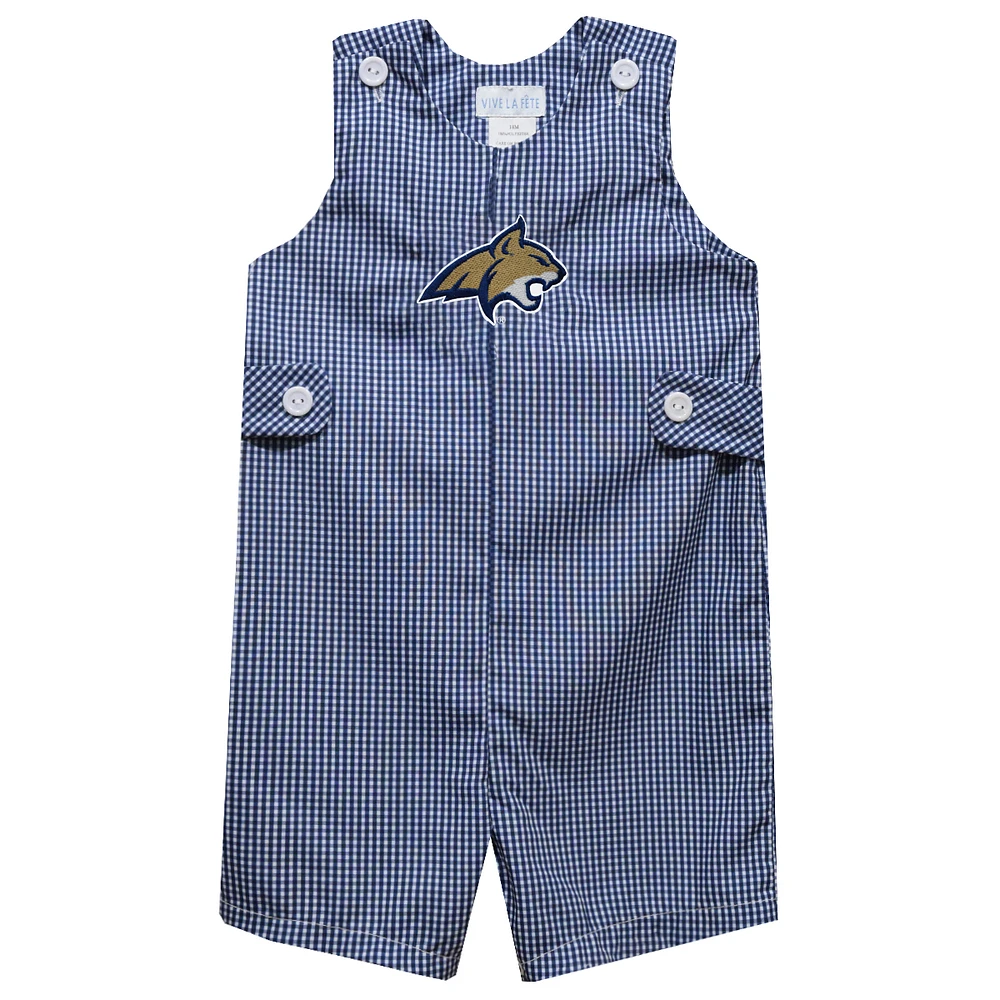 Infant Vive La Fete Navy Montana State Bobcats Gingham Jon Romper