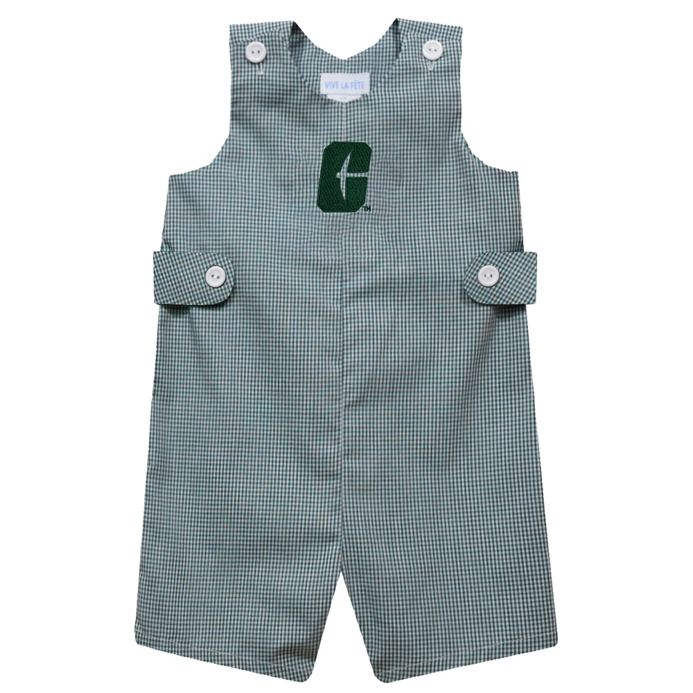 Infant Vive La Fete Green Charlotte 49ers Gingham Jon Romper