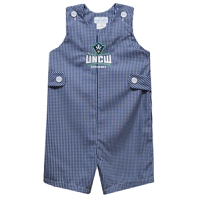 Infant Vive La Fete Navy UNC Wilmington Seahawks Gingham Jon Romper
