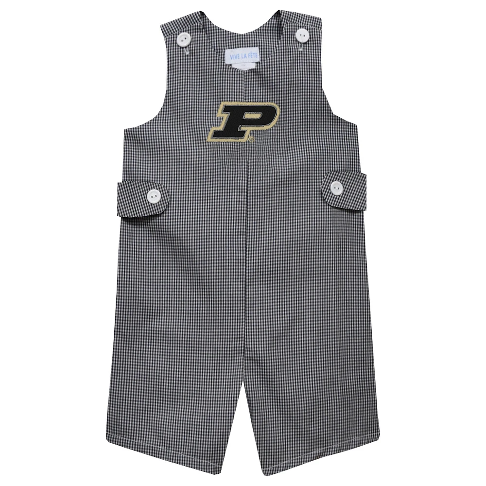 Infant Vive La Fete Black Purdue Boilermakers Gingham Jon Romper