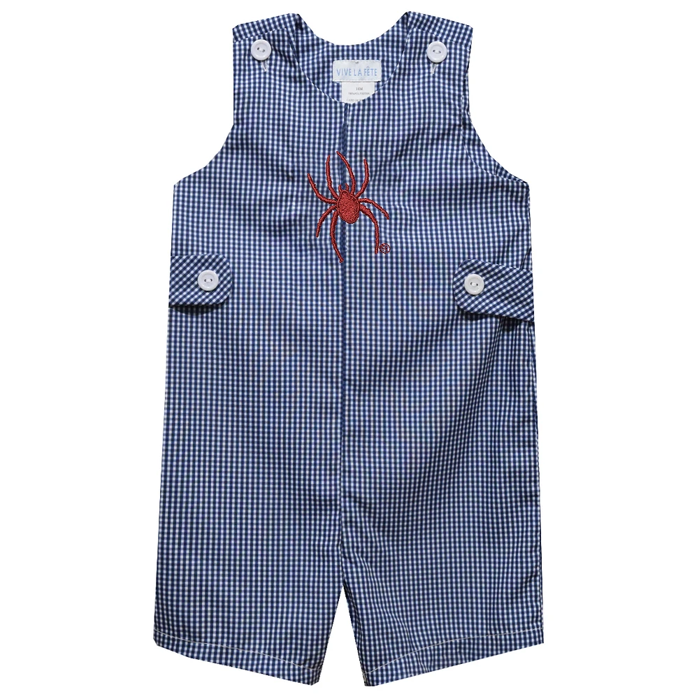 Infant Vive La Fete Blue Richmond Spiders Gingham Jon Romper