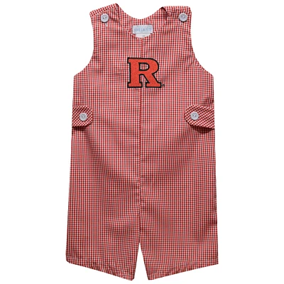Infant Vive La Fete Scarlet Rutgers Knights Gingham Jon Romper