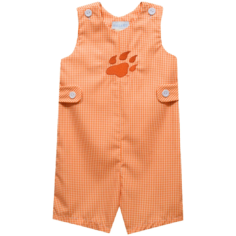 Infant Vive La Fete Orange Sam Houston State Bearkats Gingham Jon Romper