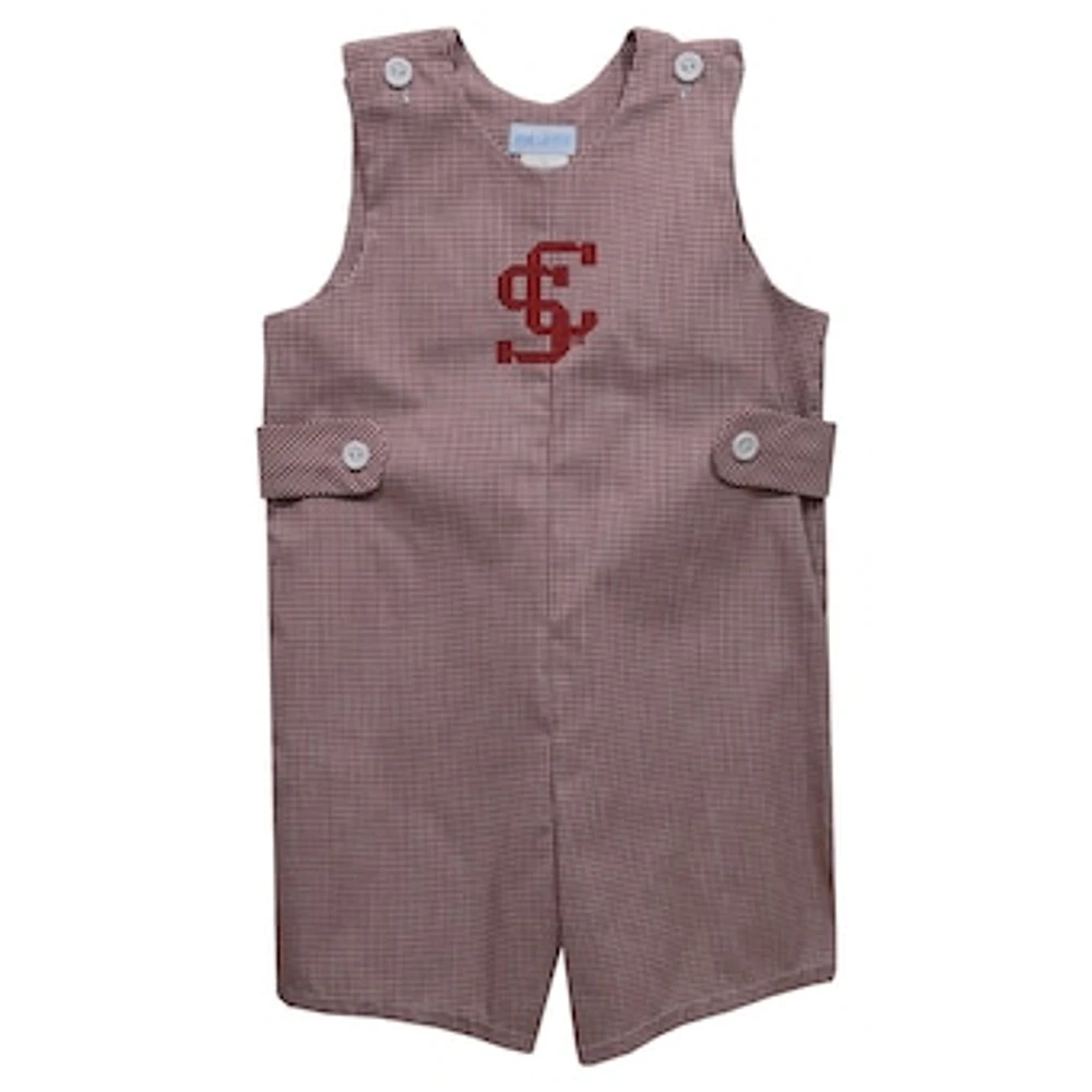 Infant Vive La Fete Maroon Santa Clara Broncos Gingham Jon Romper