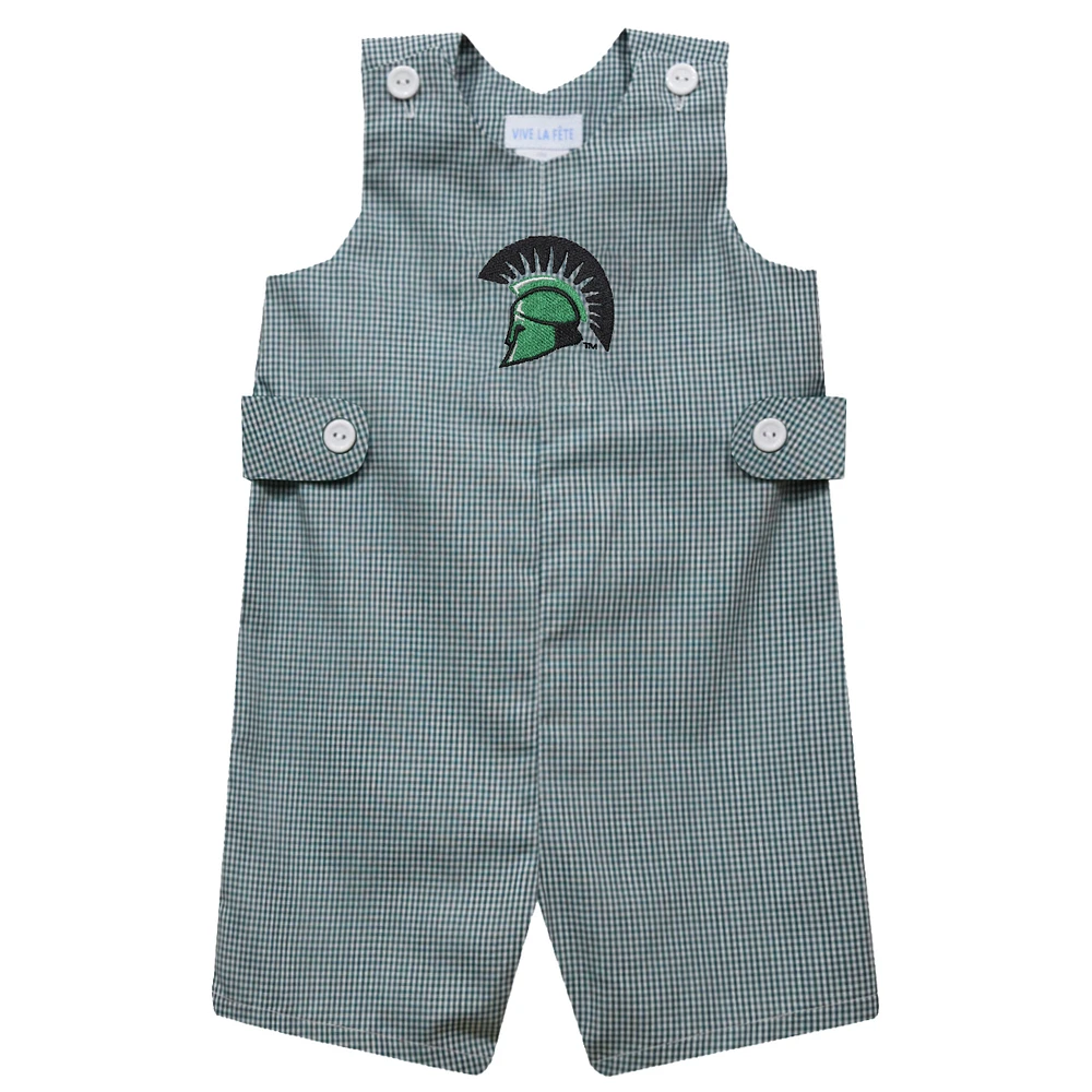Infant Vive La Fete Green USC Upstate Spartans Gingham Jon Romper