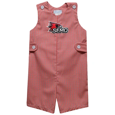 Infant Vive La Fete Red SEMO Redhawks Gingham Jon Romper