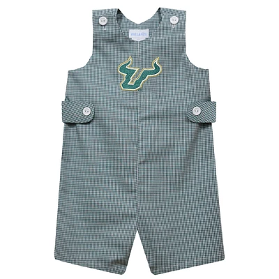 Infant Vive La Fete Green South Florida Bulls Gingham Jon Romper