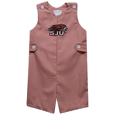 Infant Vive La Fete Crimson Saint Joseph's Hawks Gingham Jon Romper