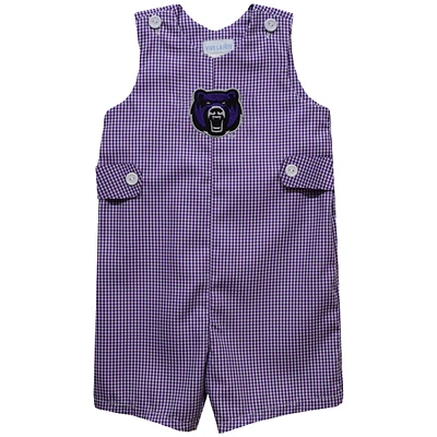 Infant Vive La Fete Purple Central Arkansas Bears Gingham Jon Romper