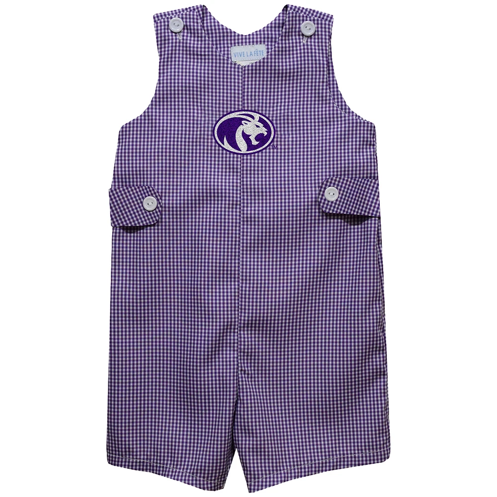 Infant Vive La Fete Purple North Alabama Lions Gingham Jon Romper