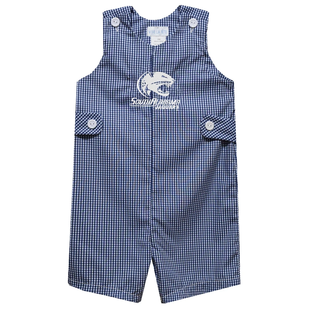 Infant Vive La Fete Blue South Alabama Jaguars Gingham Jon Romper