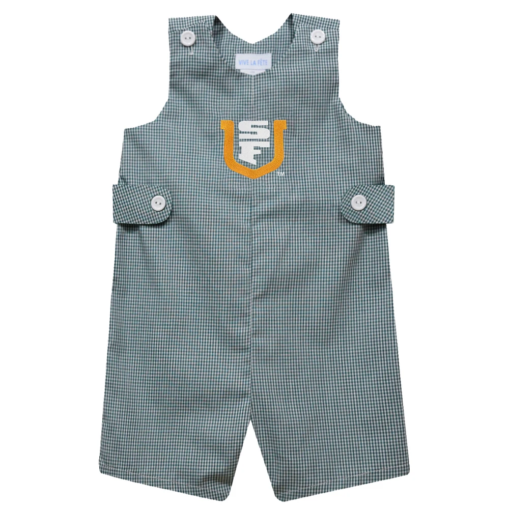 Infant Vive La Fete Green San Francisco Dons Gingham Jon Romper
