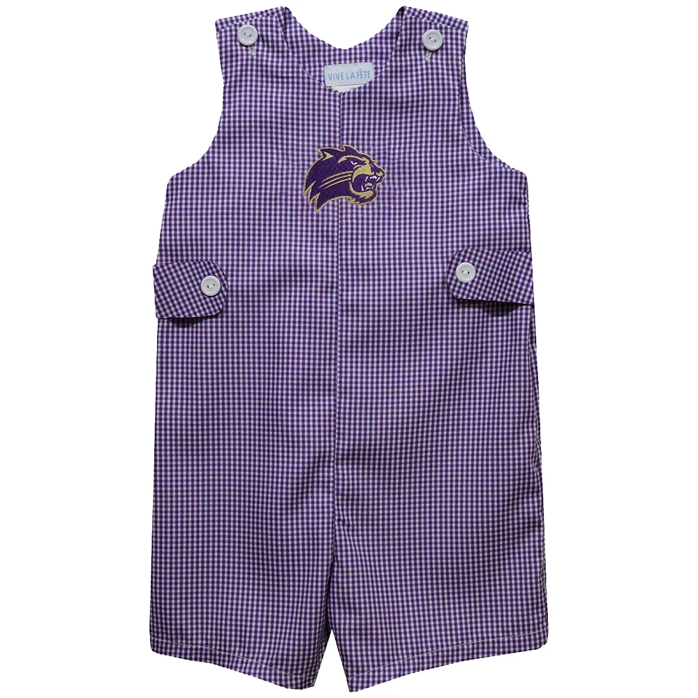 Infant Vive La Fete Purple Western Carolina Catamounts Gingham Jon Romper