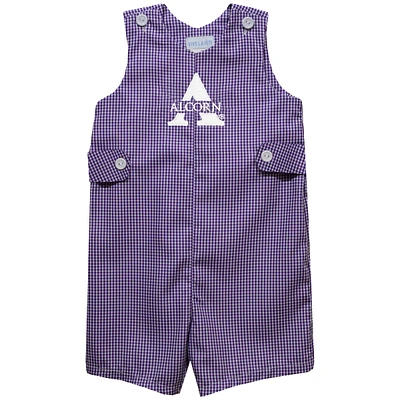 Toddler Vive La Fete Purple Alcorn State Braves Gingham Jon Romper