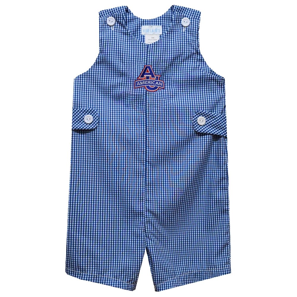 Toddler Vive La Fete Blue American University Eagles Gingham Jon Romper