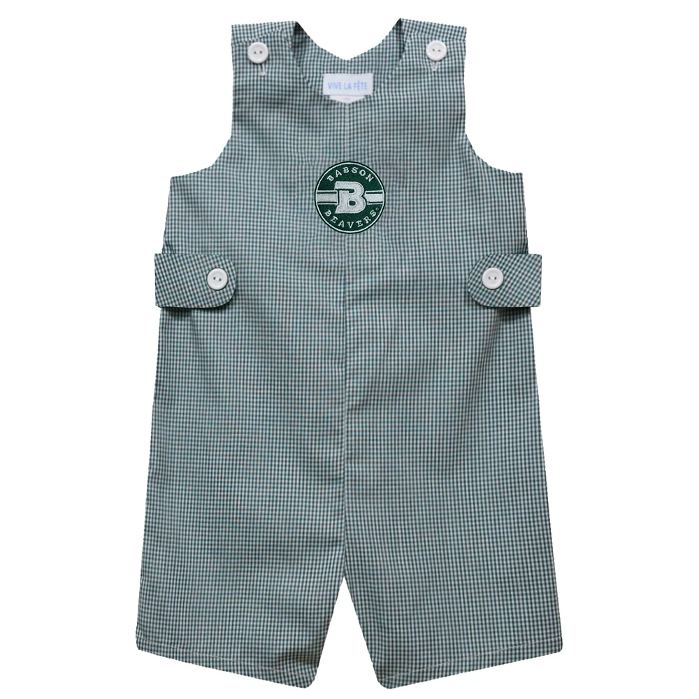 Toddler Vive La Fete Green Babson Beavers Gingham Jon Romper