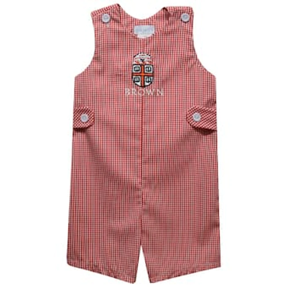 Toddler Vive La Fete Cardinal Brown Bears Gingham Jon Romper