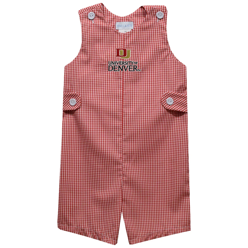 Toddler Vive La Fete Crimson Denver Pioneers Gingham Jon Romper